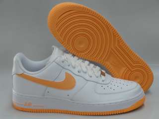 Nike Air Force 1 07 White Orange Sneakers Womens 11  