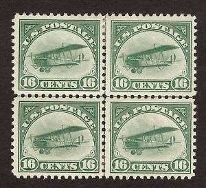 US Airmail Stamp Scott C 2 Mint OG CENTER LINE BLOCK VF  
