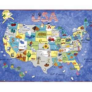   Magic Play 13 ft x 17 ft USA Map Design Mat By Sapna Toys & Games