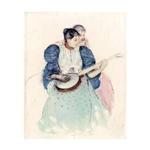  Banjo Lesson by Mary Cassatt. size 21.75 inches width by 