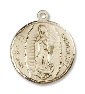 14kt Gold O/L of Guadalupe Medal Blessed Virgin Mary St  