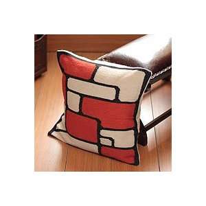   Alpaca cushion cover, Crimson Riddle 