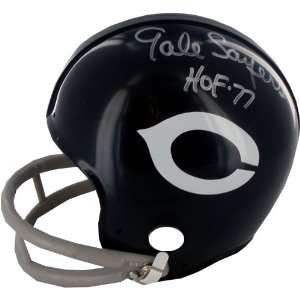  Gale Sayers Signed Bears Mini Helmet w/ HOF 77 Insc 