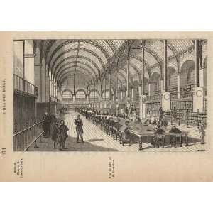  New library of St Geneviève,reading room,Paris,c1859 