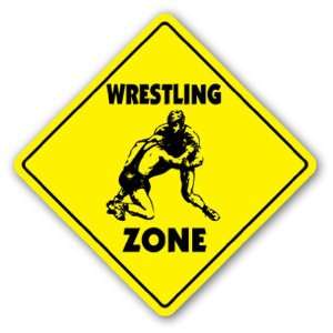  WRESTLING ZONE Sign novelty gift sport wrestler Patio 