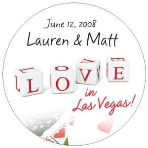 Baby Keepsake: Love Dice Design Vegas Theme Personalized Travel Candle 