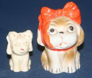 Vintage Toothache Bulldog Figurines Bandana Made in Japan Very 