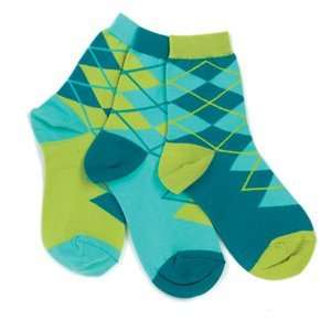   Missmatched Adult Green/Blue Argyle Ankle Socks: Everything Else