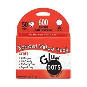 com New   Glue Dots 1/2 Craft Dots School Value Pack 600/Pkg by Glue 