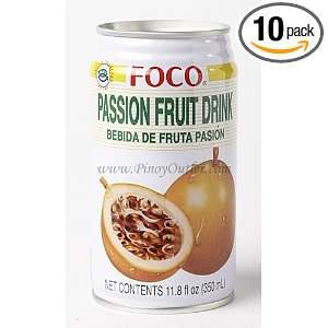 Foco Passion Fruit Drink 11.8oz (Pack of 10)  Grocery 