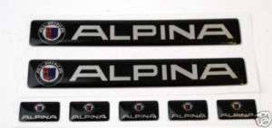 Alpina Wheel Badges & Wing Badges Black (5+2)  