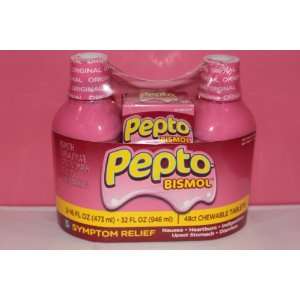 Pepto Bismol Triple Value Pack  Orginal (Two 16 Fl Oz Bottles) and 