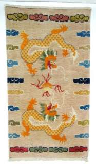 TIBETAN DRAGON RUG Carpet Hand Woven 100% Wool 58 x 32  