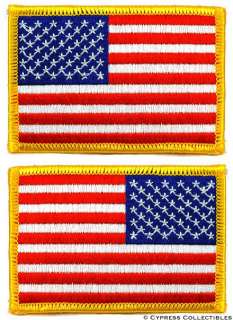 LOT of 2   AMERICAN FLAG EMBROIDERED PATCH iron on USA  