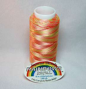Superior Rainbows trilobal polyester variegated cone thread NEW quilt 