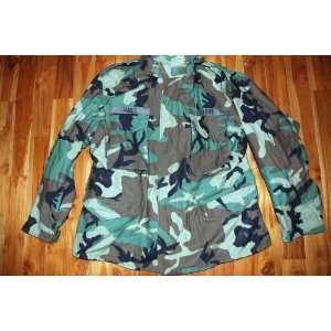  ARMY ISSUE   COAT COLD WEATHER WOODLAND CAMOUFLAGE M 65 FIELD JACKET 