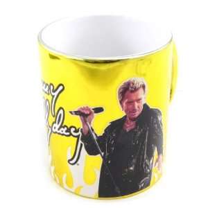  Collector mug Johnny Hallyday golden.