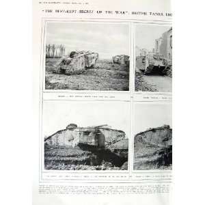  1917 BRITISH WAR TANKS GERMAN ARMY CAMBRAI BATTLEFIELD 