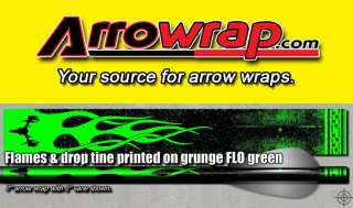 FLO green flame grunge arrow wraps (pack of 14) 1 x 7  