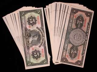 MEXICO UNC Note Lot (40) 1959 1 Peso + 1963 5 Pesos  