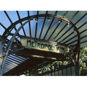 up of Metropolitain (Metro) Station Entrance, Art Nouveau Style, Paris 