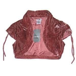  Velour Cropped Short Sleeve Bolero Shrug Jacket in PINK 