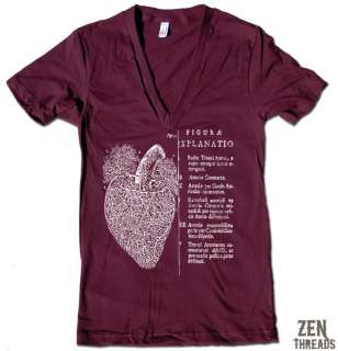 Unisex ANATOMICAL HEART Deep V Neck american apparel  