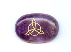 amethyst worry stone w engraved triquetra with origins in ancient 