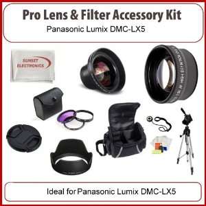  Pro Lens & Filter Kit for Panasonic Lumix DMC LX5 Digital 