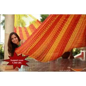 Thick Cord Mayan Hammock TEQUILA COLOR (red,orage,yellow) Cotton or 