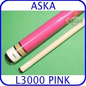  Aska Pool Cue L3000 Pink with Black Hard Cue Case: Sports 