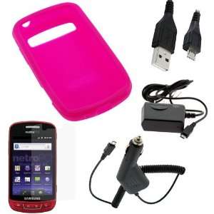  GTMax Hot Pink Soft Silicone Case + Clear LCD Screen 
