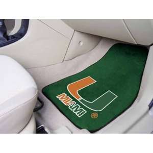  University of Miami Hurricanes Carpeted Car Mats: Home 