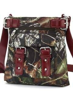 Mossy Oak Red Western Camo Camouflage Canvas Hipster Cross Body Purse 