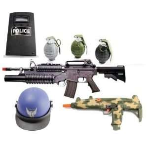  M16 toy gun with Grenade launcher sounds and lights, Riot 