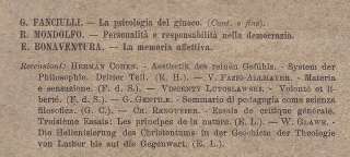 LA CULTURA FILOSOFICA Rivista bimestrale 1913 N. 1  