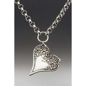  Silver Spoon Ladies Unique Heart Chain Necklace Flower 