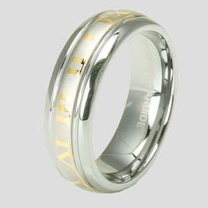   Carbide Ring With Unique Roman Numerals Design In Gold Color: Jewelry