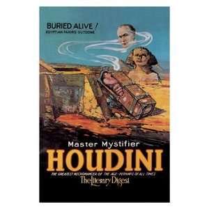  Literary Digest Houdini Buried Alive   16x24 Giclee Fine 