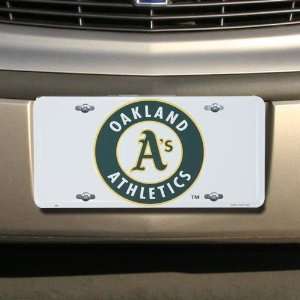  Oakland Athletics White Metal License Plate Sports 