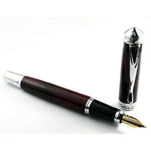 Classic Grip Black Fountain Pen Chrome Ring & Tip with 