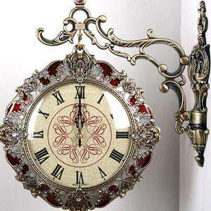   Clock Antique Reproduction Dual Two sided Hanging Clock #W Red  