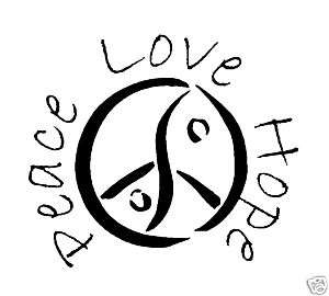 Vinyl Decal/Sticker Unique Peace Sign Peace Love Hope  