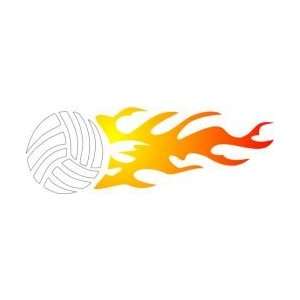  Tattoo Stencil   Volleyball with Flames   #44 Health 