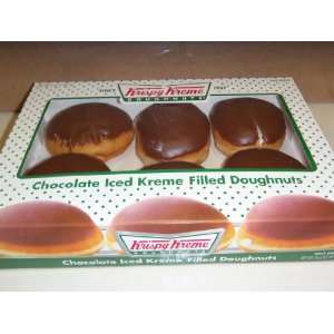 Krispy Kreme 6 Count Chocolate Iced Creme Filled Doughnuts Pack of 2 