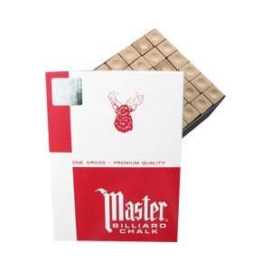 Master Pool Chalk   Gross 144 Pieces   Gold Sports 