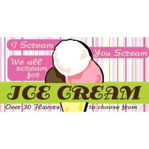    3x6 Vinyl Banner   We All Scream For Ice Cream 
