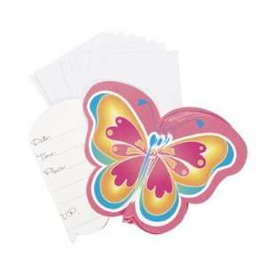  Butterfly Party Invitations (8 PC): Toys & Games