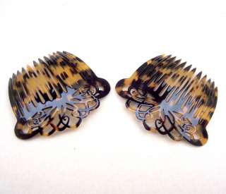 LOT OF TWO FRANCE LUXE FAUX TORTOISESHELL (TOKYO) SIDE HAIR COMBS 