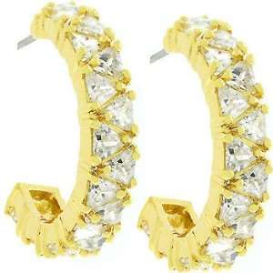  Trillion Cut Hoop Earrings 